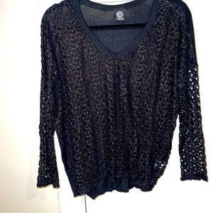 Black with Gold Blouse szM